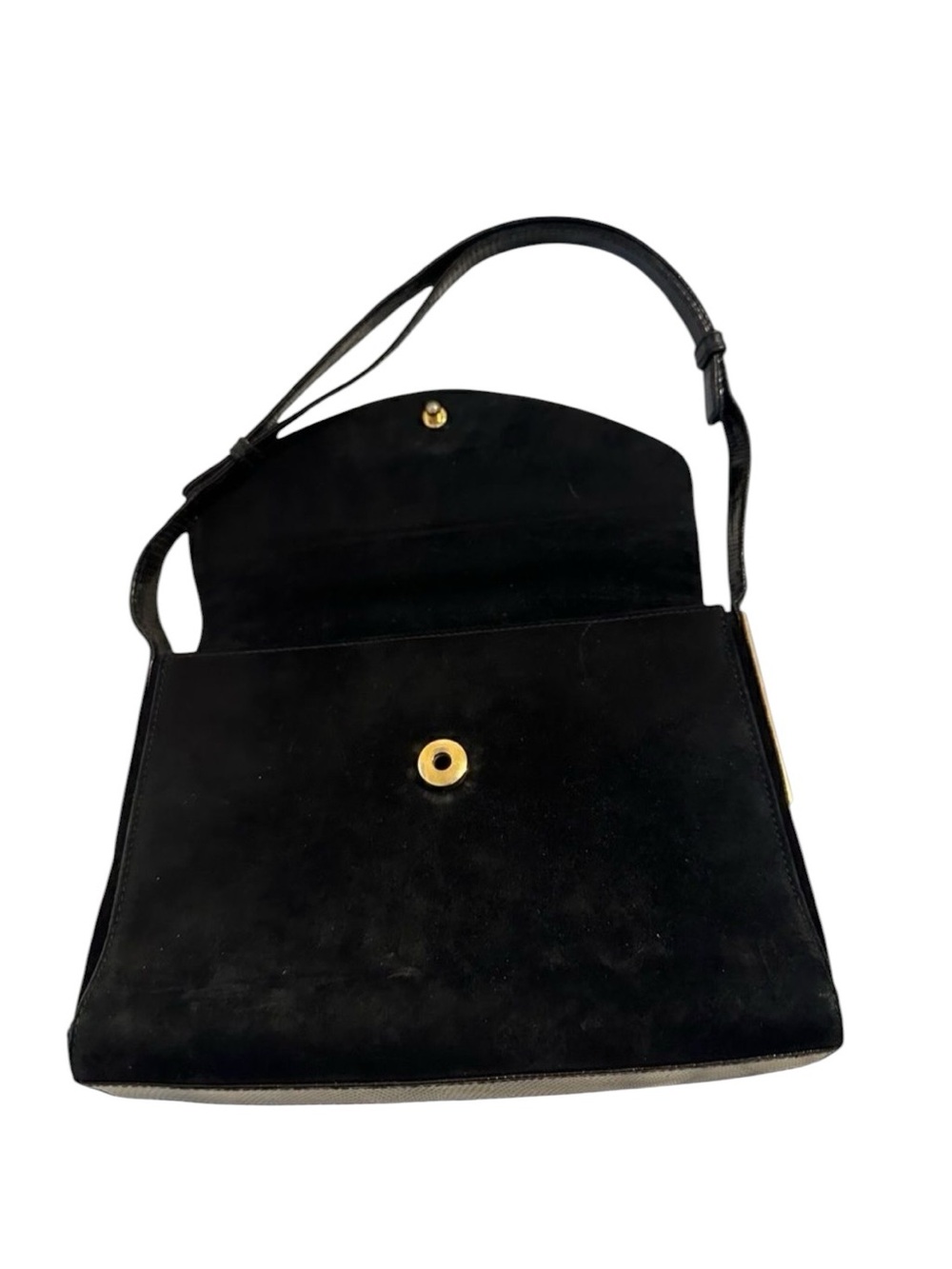 Vintage Gucci GG Bit Suede Croc Bag + Black Gold Heels Set - Picture 5 of 11